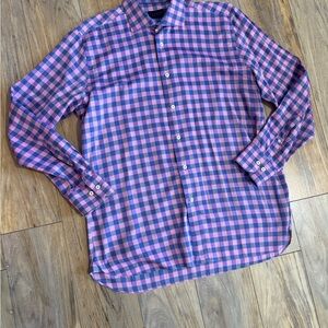Stylish Pink and Blue Checkered Men's Shirt